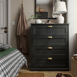 FÅGELFJÄLLET Commode à 4 tiroirs, noir eff chêne, 32 1/4x20 1/8x39 3/4 "