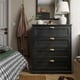 FÅGELFJÄLLET Commode à 4 tiroirs, noir eff chêne, 32 1/4x20 1/8x39 3/4 "