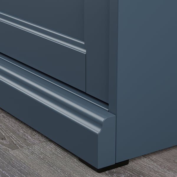 FÅGELFJÄLLET Commode à 8 tiroirs, bleu gris foncé, 63x20 1/8x39 3/4 "