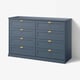 FÅGELFJÄLLET Commode à 8 tiroirs, bleu gris foncé, 63x20 1/8x39 3/4 "