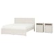 FÅGELFJÄLLET Mobilier chambre, ensemble de 3, blanc cassé, 2 places