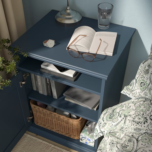 FÅGELFJÄLLET Table de chevet, bleu gris foncé, 20 1/2x18 1/8x26 "