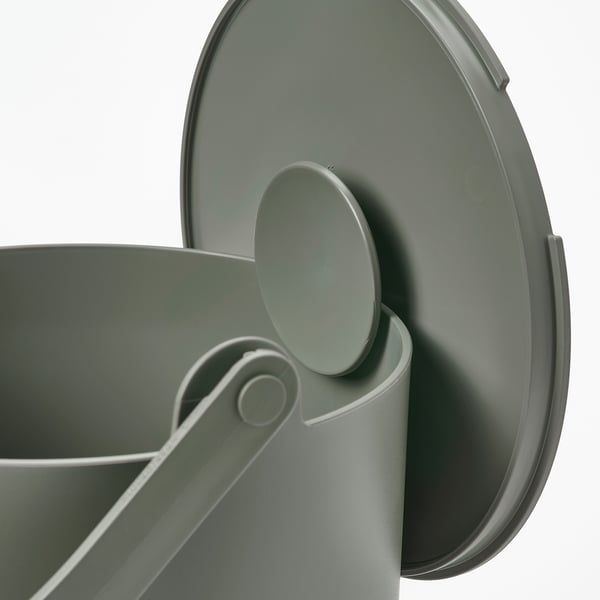 FARMARKVAST Poubelle av couv pour déchets bio, gris-vert, 135 oz