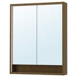 FAXÄLVEN Armoire pharmacie éclairage intégré, brun eff chêne, 30x6x37 "