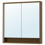FAXÄLVEN Armoire pharmacie éclairage intégré, brun eff chêne, 36x6x37 "