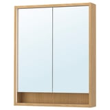 FAXÄLVEN Armoire pharmacie éclairage intégré, eff chêne, 30x6x37 "