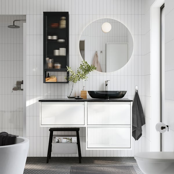 FAXÄLVEN Miroir à éclairage intégré, 31 1/2 "