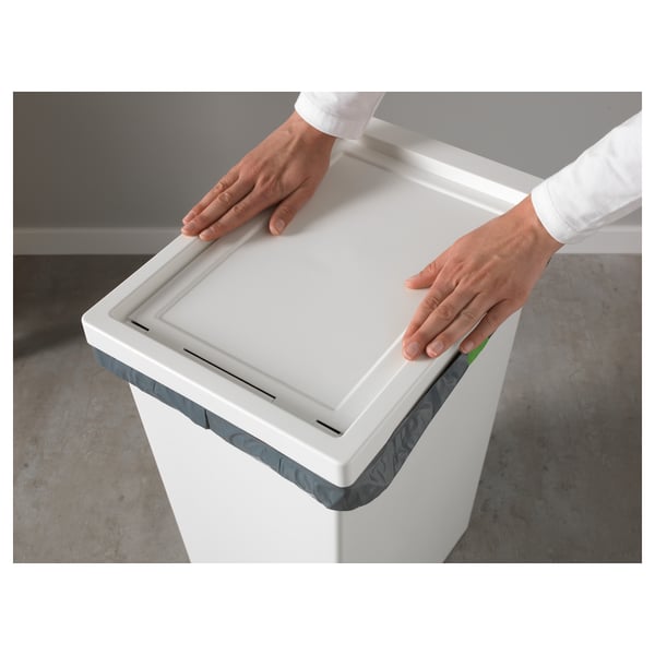 FILUR Bac avec couvercle, blanc, 11 gallon