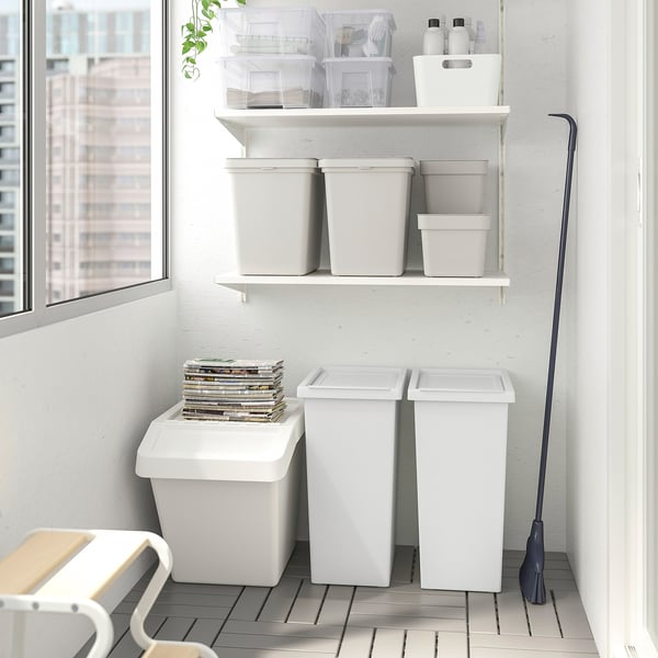 FILUR Bac avec couvercle, blanc, 11 gallon