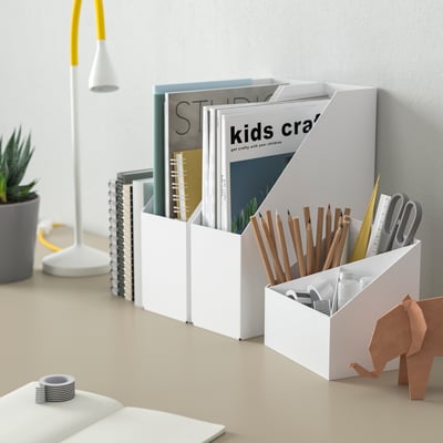 FJÄDERHARV Range-tout de bureau, blanc, 6 ¼x6 ¼ "