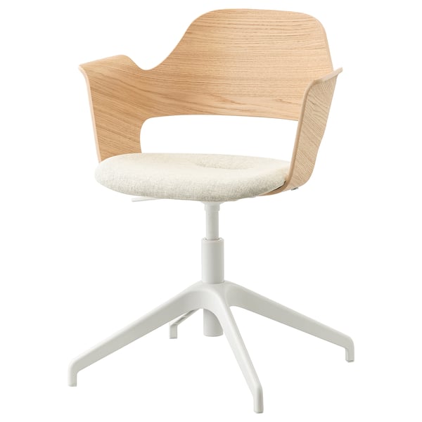 FJÄLLBERGET Chaise conférence, chêne plaqué blanchi/Gunnared beige