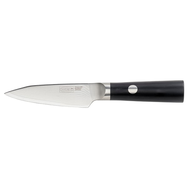 FJÄLLRÖDING Couteau d'office, acier Damas/noir, 4 "