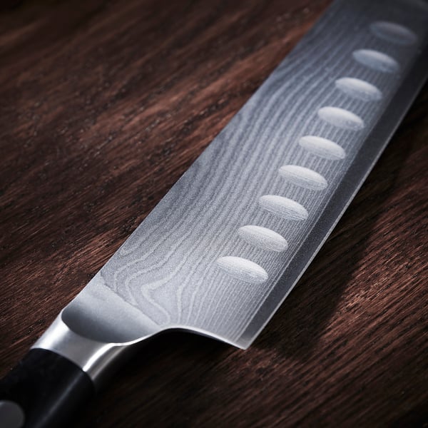 FJÄLLRÖDING Couteau santoku, acier Damas/noir, 6 "