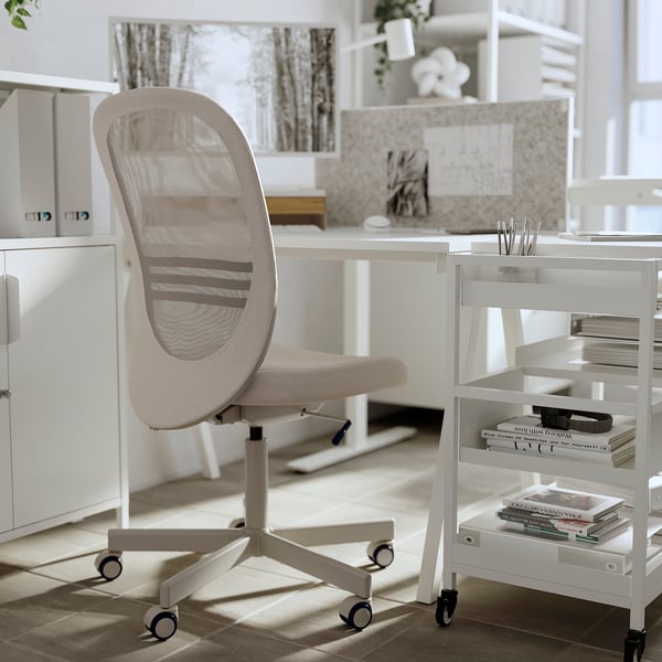 FLINTAN Chaise de bureau, beige