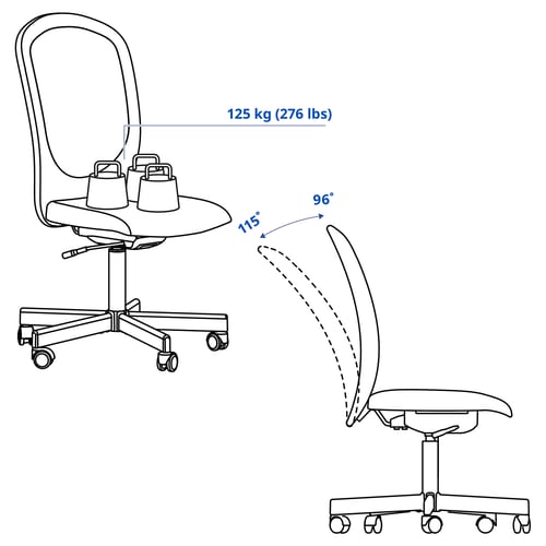 FLINTAN Chaise de bureau, noir