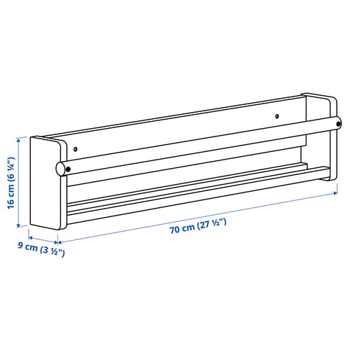 FLISAT Rangement mural, vert, 27 ½x3 ½x6 ¼ "