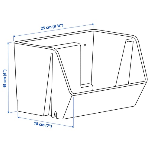 FODERTRÅG Rangement bureau/mural, bleu gris, 9 ¾x7x6 "