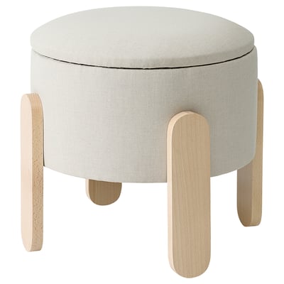 FÖRLUNDA Pouf, avec rangement/Vissle beige