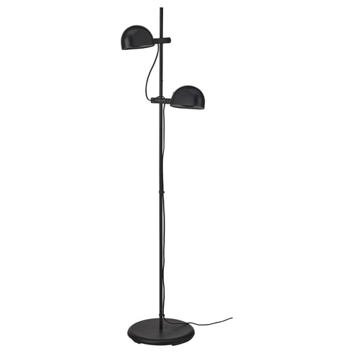 FOLKBÅT Lampadaire 2 spots, noir