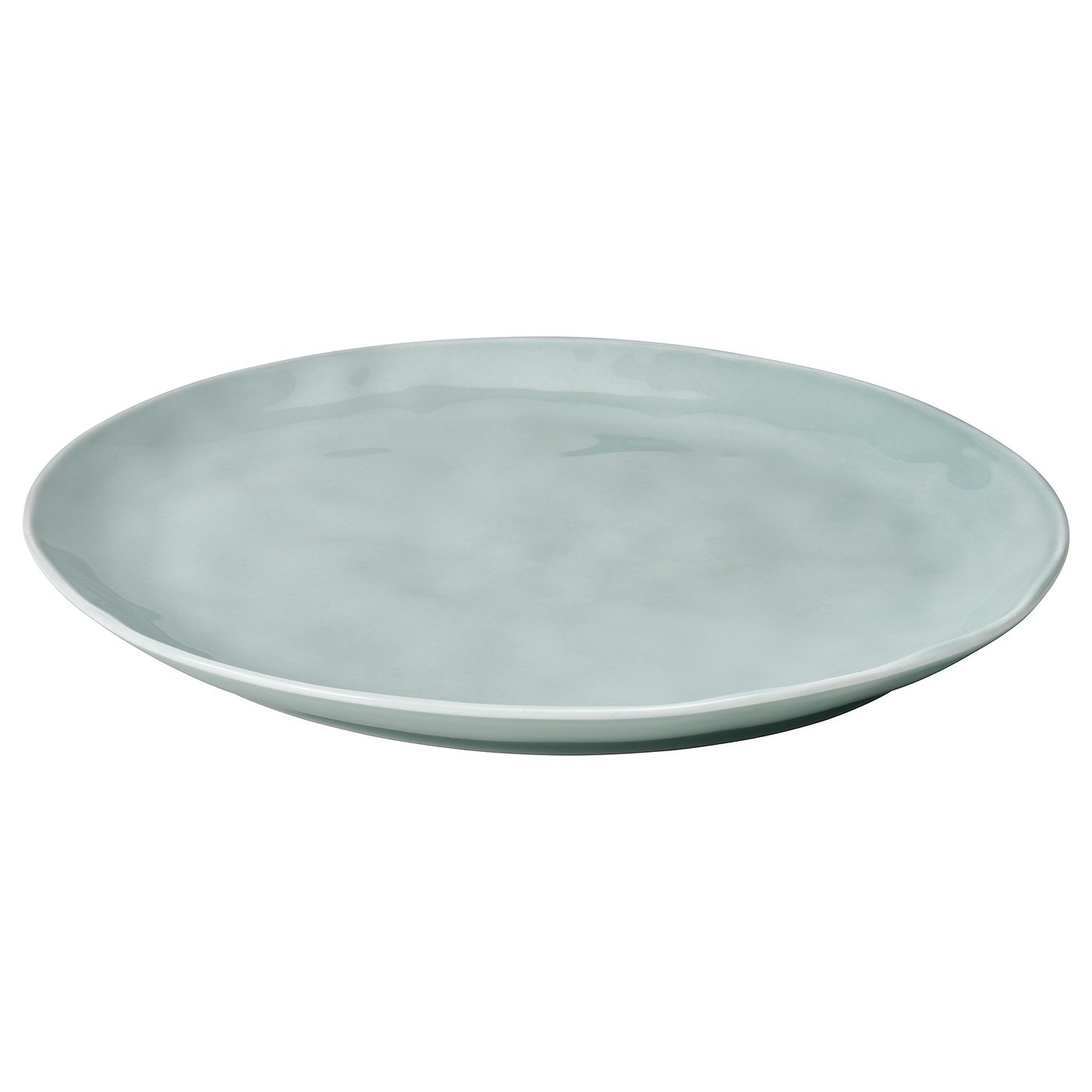 FORELLTETRA Assiette, turquoise/gris, 11 ½x10 "