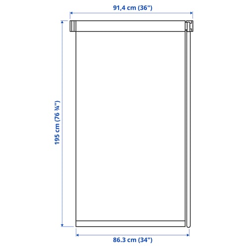 FRIDANS Store à enrouleur opaque, blanc, 36x76 ¾ "