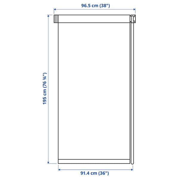 FRIDANS Store à enrouleur opaque, blanc, 38x76 ¾ "