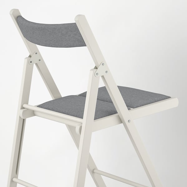 FRÖSVI Chaise pliante, blanc/Knisa gris clair