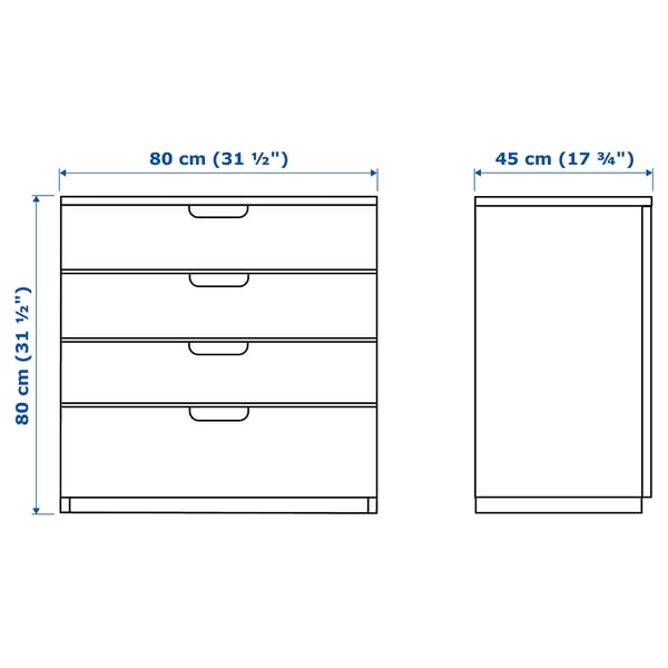 GALANT Caisson à tiroirs, blanc, 31 1/2x31 1/2 "