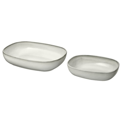 GLADELIG Plat à four, 2 pièces, gris