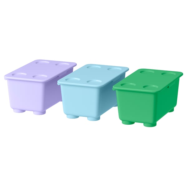 GLIS Bac avec couvercle, vert mauve/bleu, 6 ¾x4 "