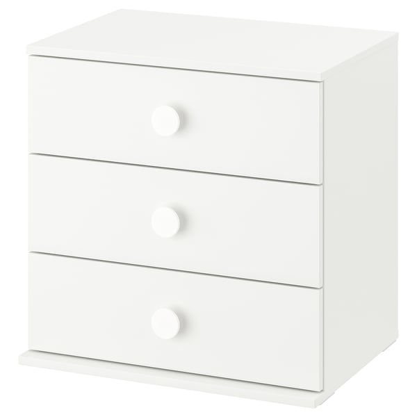 GODISHUS Commode à 3 tiroirs, blanc, 23 5/8x16 7/8x23 5/8 "