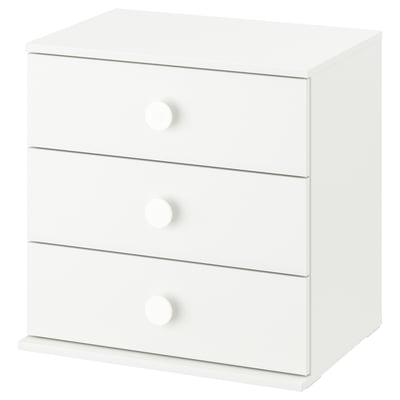 GODISHUS Commode à 3 tiroirs, blanc, 23 5/8x16 7/8x23 5/8 "