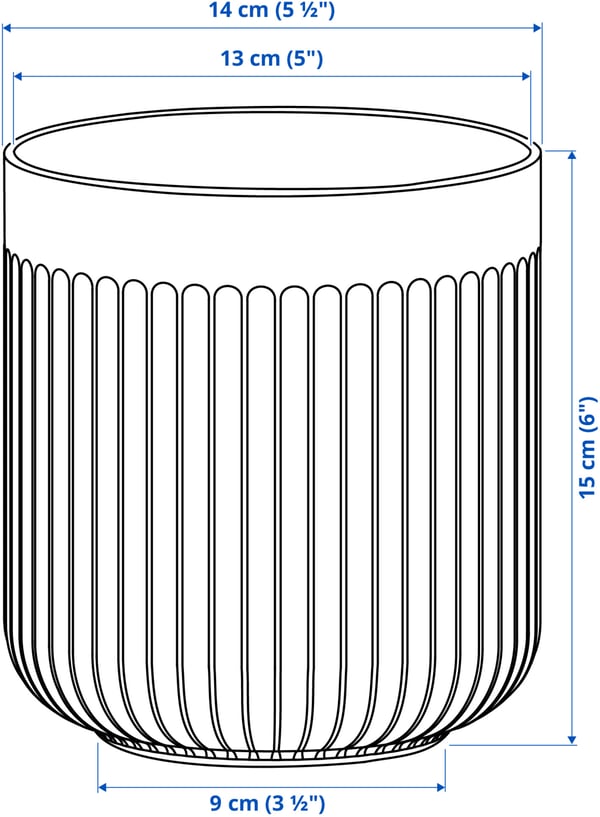 GRADVIS Cache-pot, intérieur/extérieur/brun clair, 4 ¾ "