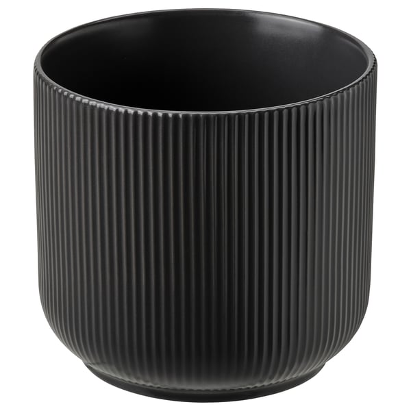 GRADVIS Cache-pot, intérieur/extérieur noir, 4 ¾ "