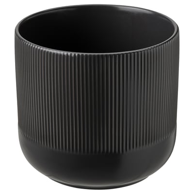GRADVIS Cache-pot, intérieur/extérieur noir, 6 "