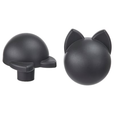 GREJSIMOJS Boutons, anthracite/chat, 1 1/2 "
