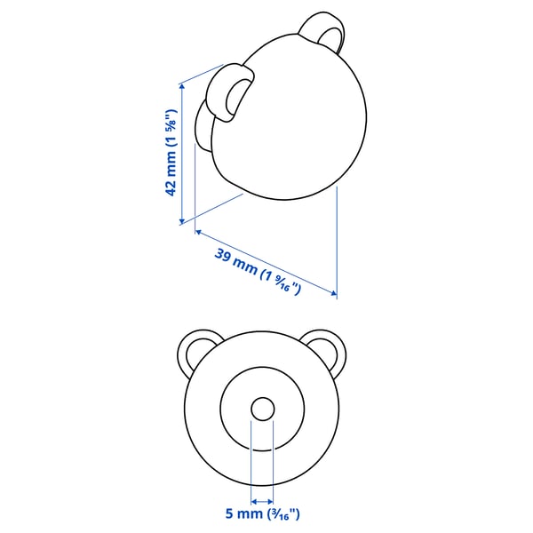 GREJSIMOJS Boutons, vert/ours, 1 1/2 "
