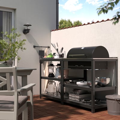 GRILLSKÄR Meuble av barbecue charbon, ext, acier inox, 67 3/4x24 "