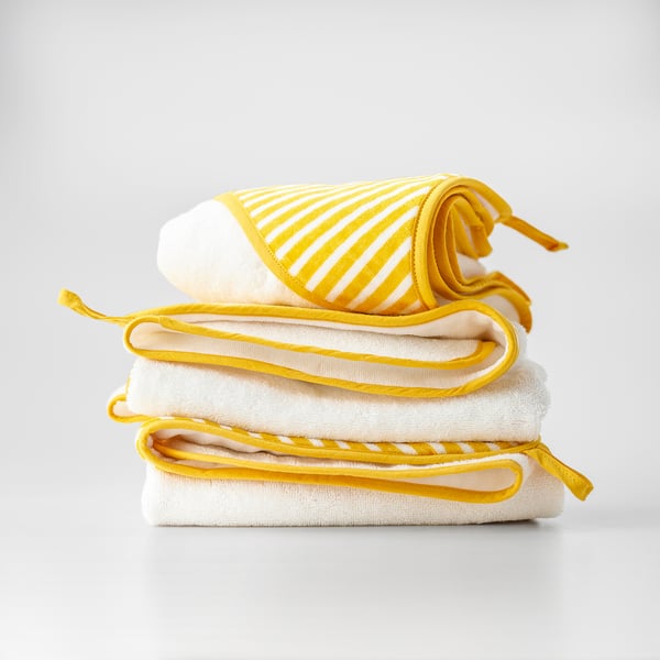 GRÖNFINK Cape de bain bébé, jaune, 31x31 "