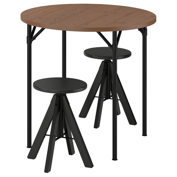 GRÖTÅN / RUDSTORP Table et 2 chaises, pin teinté brun/noir, 31 1/2 "