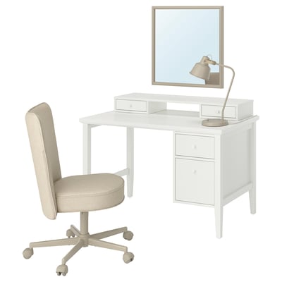 GULLABERG / BRYTNING Bureau et chaise, blanc/beige