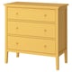 GULLABERG Commode à 3 tiroirs, jaune, 39x18 7/8x39 3/8 "