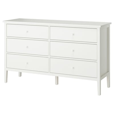GULLABERG Commode à 6 tiroirs, blanc/fonction ouverture/fixation, 66 1/8x18 7/8x39 3/8 "