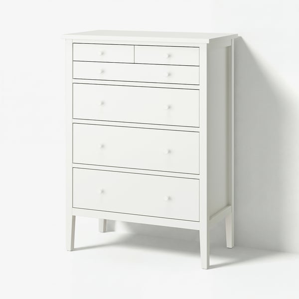 GULLABERG Commode à 6 tiroirs, blanc/fonction ouverture/fixation, 35x18 7/8x48 "