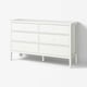 GULLABERG Commode à 6 tiroirs, blanc/fonction ouverture/fixation, 66 1/8x18 7/8x39 3/8 "