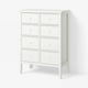 GULLABERG Commode à 8 tiroirs, blanc/fonction ouverture/fixation, 35x18 7/8x48 "