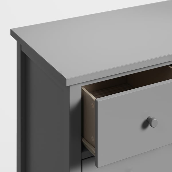 GULLABERG Commode à 8 tiroirs, gris/fonction ouverture/fixation, 35x18 7/8x48 "