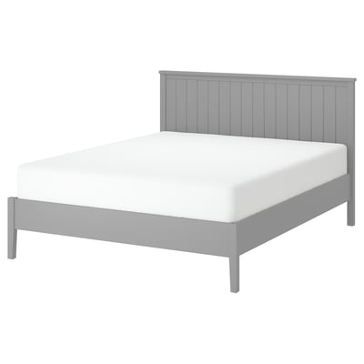 GULLABERG Structure de lit, gris, Grand 2 places