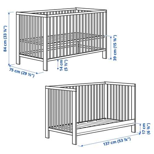 GULLIVER Lit de bébé, vert, 27 1/2x52 "
