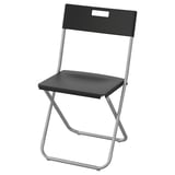 GUNDE Chaise pliante, noir